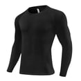 thumbnail image 1 of Boys Youth Compression Shirt Long Sleeve Moisture Wicking Athletic Base Layer for Football Baseball Training, Kids Quick Dry Sports Top by Fnhpitd Black 160, 1 of 9