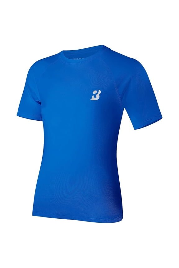 Boys Youth Compression Shirt - Short Sleeve Undershirt for Kids Quick Dry Athletic Baseball T-Shirt Base Layer