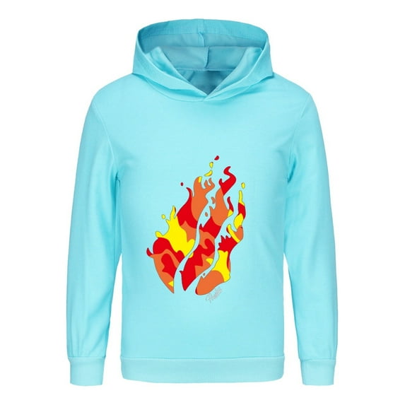 Boys Youth Flame Pullover Hoodie Sweatshirt with Bold Fire Design – Preston Playz Fan Kids Clothing