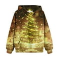 thumbnail image 1 of Boys' Youth Pullover Hood Christmas Children's Shirt Long Sleeved Pattern T-shirt Printed Round Neck Short Top Boys and Girls Aged Hooded Sweatshirt Yellow 9 Years, 1 of 3