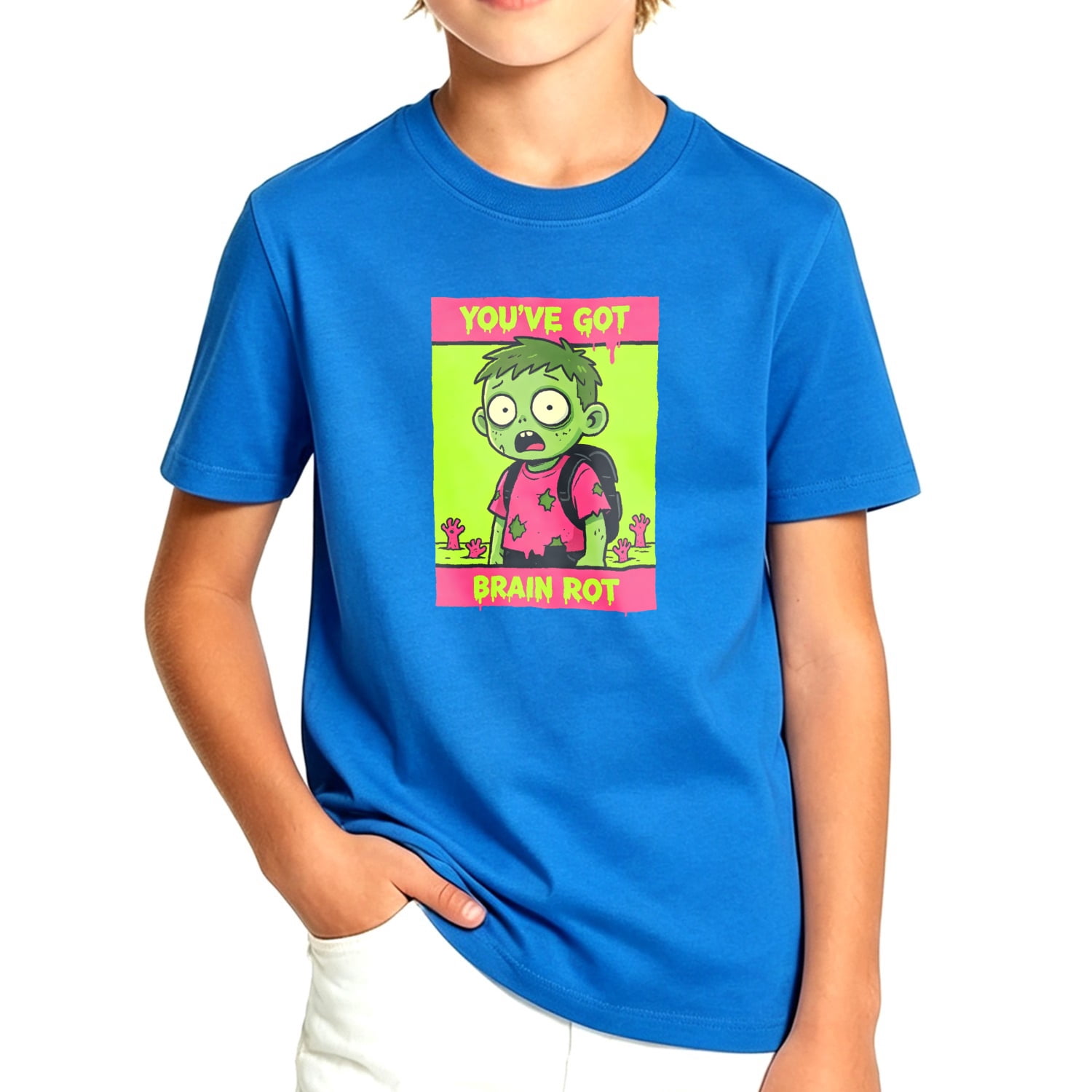 Boys Youve Got Brain Rot Graphic T Shirt, Cotton Short Sleeve Kids Tees ...