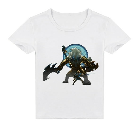 Boys Zelda Print Cotton Short Sleeve T-shirt Children's Casual Top for Summer T-shirt