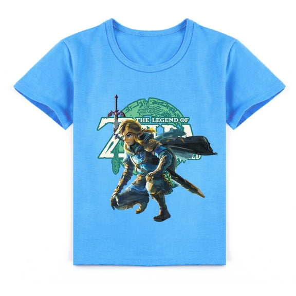 Boys Zelda Print Cotton Short Sleeve T-shirt Kids Casual Sport Short Sleeve Top