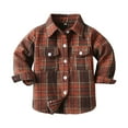 thumbnail image 1 of Boys Zip Up Hoodies Size 14-16 Kids Toddler Baby Unisex Unisex Autumn Winter Plaid Tops Long Sleeve Shirt Coat Jacket Cardigan Clothes Z0H-Brown, 3-4 Years, 1 of 3