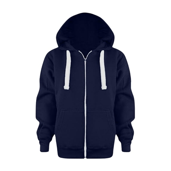 Boys Zip Up Hooded Sweatshirt Solid Color Long Sleeve Jacket Top for Kids Youth
