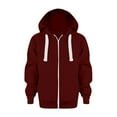 thumbnail image 1 of Boys Zip Up Hooded Sweatshirt Solid Color Long Sleeve Jacket Top for Kids Youth, 1 of 5