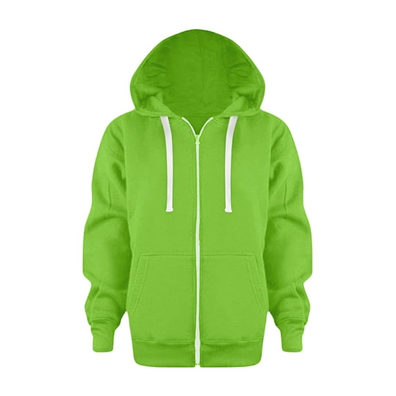 Boys Zip Up Hooded Sweatshirt Solid Color Long Sleeve Jacket Top for Kids Youth