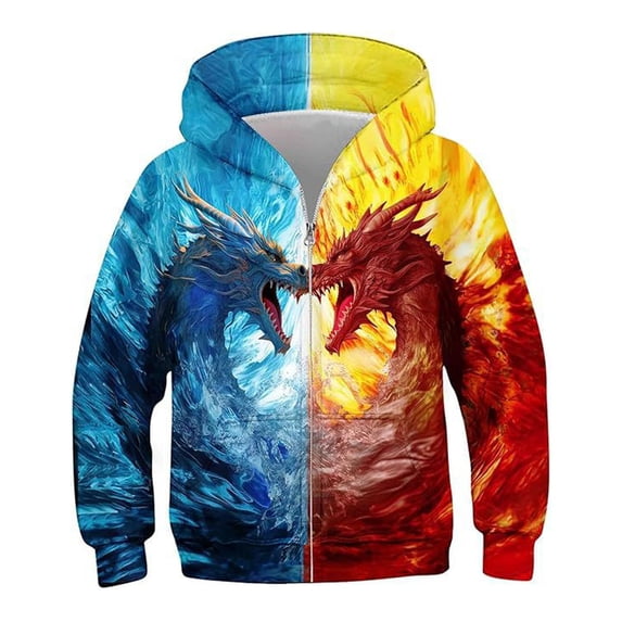 Boys Zip Up Hoodie Sweatshirt Long Sleeve Jacket with Pockets, Solid Color Casual Hooded Top for Kids, Comfortable Everyday Holiday Clothing