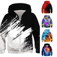 thumbnail image 1 of Boys Zip Up Hoodies Kids 3D Graphic Hoody Sweatshirt Zipper Pullover With Pockets, 1 of 3
