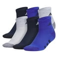 thumbnail image 1 of Boys adidas 6-Pk. Quarter Socks Color: Heather Blue Size: 9-11, 1 of 4