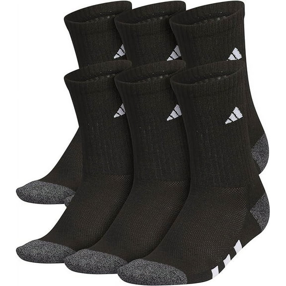 Boys Adidas 6-pk. Crew Socks Color: Black Size: 9-11