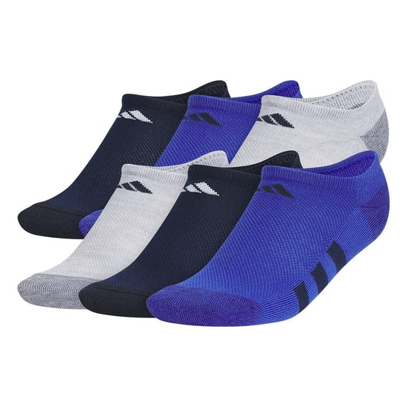 Boys adidas 6-pk. No-Show Socks Color: Heather Blue Size: 8-9.5