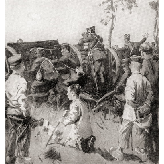 Boys amid bullets where their fathers fought. French village lads succeed in getting to the firing line some of them h