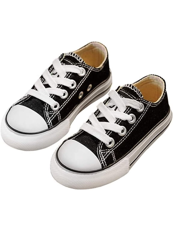 Boys and Girl Low Top Canvas Kids Lace up Sneakers
