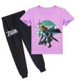 thumbnail image 1 of Boys and Girls' Casual Summer Look: The Legend of Zelda Cotton Short Sleeve T-shirt and Trousers Outfits, 1 of 3