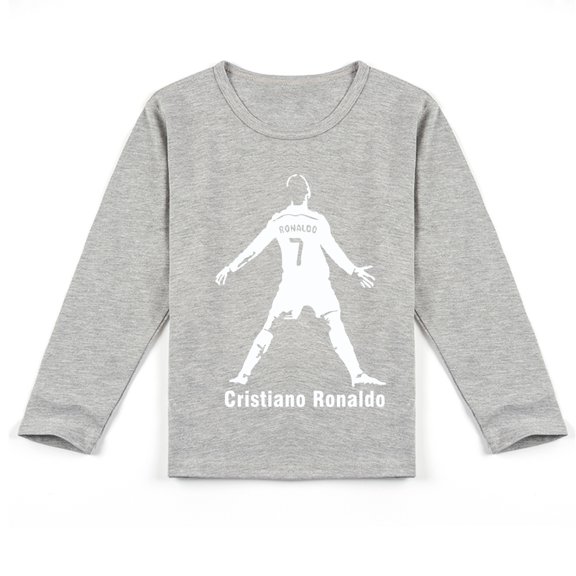 Boys and Girls Causal Cristiano Ronaldo Long Sleeve T-shirt, Printed Comfort for Season