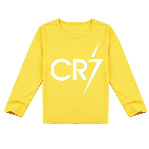Boys and Girls Causal Cristiano Ronaldo Long Sleeve T-shirt with Novelty Print, Great for Season
