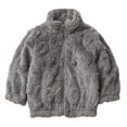 thumbnail image 1 of Boys and Girls Children's Sherpa Coats Stand Collar Zipper Cardigan Long Sleeve Jacket Warm Soft Thickened Coat Gray 3 Years, 1 of 9
