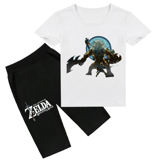 Boys and Girls' Cool Summer Look: The Legend of Zelda Cotton Short Sleeve T-shirt & Trousers, Trendy & Relaxing
