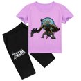 thumbnail image 1 of Boys and Girls' Cool Summer Look: The Legend of Zelda Cotton Short Sleeve T-shirt & Trousers, Trendy & Relaxing, 1 of 3