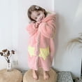 thumbnail image 1 of Boys and Girls' Flannel Clothes Long Sleeve and Pants Winter Warm Soft Fuzzy Homewear with Sweatpants Pink 7-8 Years, 1 of 8