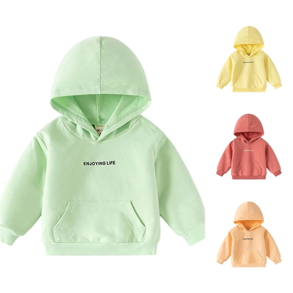 Boys and Girls Hoodie Kids Letter Printed Hoodies Casual Long Sleeve Hoodie Sweatershirt Pullover Fall Winter Kids Clothes Girls Size 6-7 Years