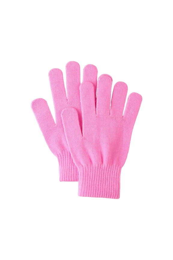 Boys and Girls Knitted Gloves Warm Winter Mittens Full Finger Cotton Thermal Gloves for Boys Girls Vermilion Free