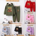 thumbnail image 1 of Boys and Girls Outfit Set Kids Cute Cartoon Print Long Sleeved Hoodie and Pants Casual Set 6-24 Months 2T 3T 4T 5T 6T Children Red,3-4 Years, 1 of 6