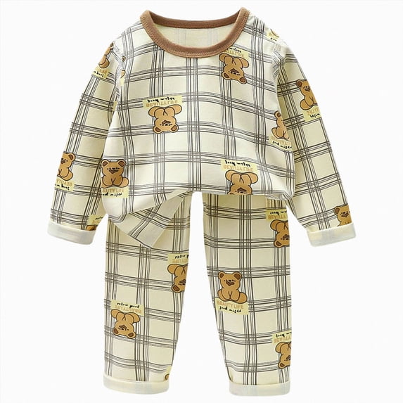 Boys and Girls Pajama Set Toddler Basic Sleepwear for Kids Fall Winter Daily 6-12 Months 12-24 Months 2T 3T 4T 5T 6T 7T Children Grey,5-6 Years