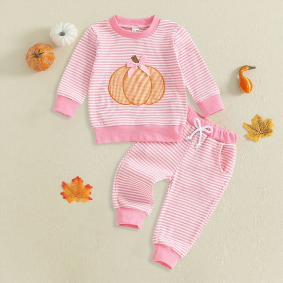 Boys and Girls Pajamas Set Fall Winter Tops and Pants Toddler Cotton Pjs for 6-12 Months 12-24 Months 2T 3T 4T 5T 6T 7T Children Pink,2-3 Years