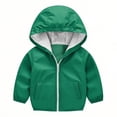 thumbnail image 1 of Boys and Girls Rain Coats Waterproof Windbreaker Zipper Jackets Lightweight Breathable Hooded Raincoats with Pockets Green 18 Months, 1 of 7