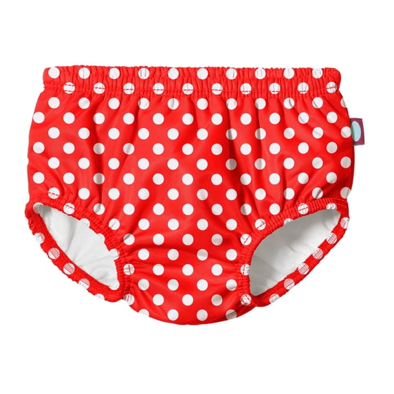 Boys and Girls Recycled Polyester UPF 50+ Swim Diaper Cover | Pokadots Red