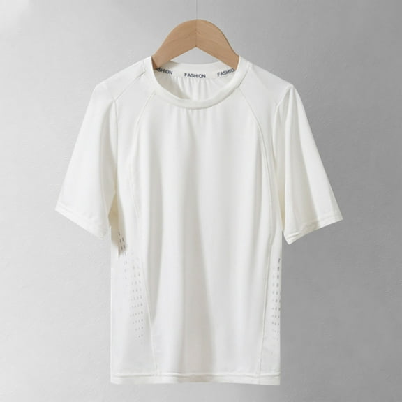 Boys and Girls Short Sleeve Cotton Blend Casual Top for Play and Everyday Wear