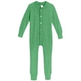 thumbnail image 1 of Boys and Girls Soft Cozy Thermal One- Piece Union Suit | Elf Green, 1 of 5