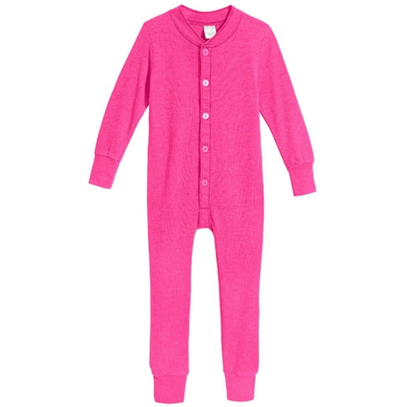 Boys and Girls Soft Cozy Thermal One- Piece Union Suit | Hot Pink