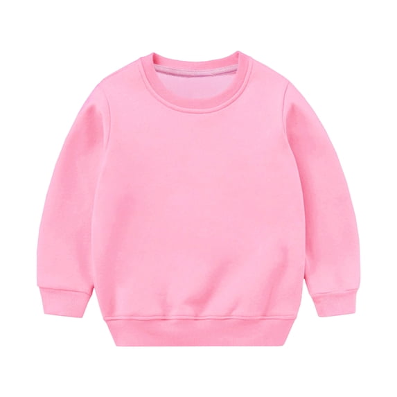 Boys and Girls Sweatshirts Kids Solid Pullover Sweatshirt Soft Comfy Fleece Fall Casual Crewneck Sweatshirts 18Months-13Years