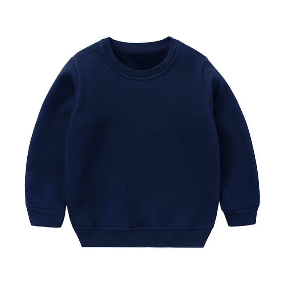 Boys and Girls Sweatshirts Kids Solid Pullover Sweatshirt Soft Comfy Fleece Fall Casual Crewneck Sweatshirts 18Months-13Years