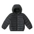 thumbnail image 1 of Boys and Girls Toddler Cute Jackets Printing Warm Soft Lightweight Coat Full Zipper Hooded Warm Padded Jacket Black 7 Years, 1 of 6