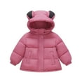 thumbnail image 1 of Boys and Girls Toddler Cute Jackets Printing Warm Soft Lightweight Coat Full Zipper Hooded Warm Padded Jacket Pink 3 Years, 1 of 9