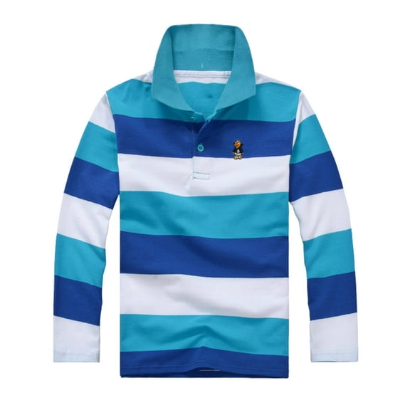 Boys' and Toddler Polo Shirt Long Sleeve Christmas Shirts Casual Collared Shirts Fall Polo Shirt for Toddler Boys 4-5 Years