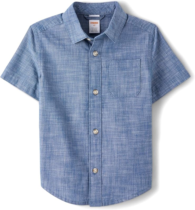 Boys and Toddler Short Sleeve Button Up Shirt Walmart com