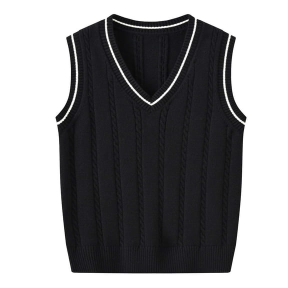 Boys and Toddler's V-Neck Cable Knit Sweater Vest Kids Girls Sleeveless Pullover School 𝐔niform Sweater Waistcoat
