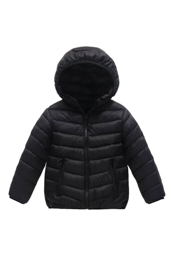 Boys and Toddlers' Lightweight Water-Resistant Packable Hooded Puffer Jacket Down Jacket