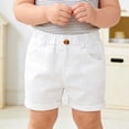 thumbnail image 1 of Boys and Toddlers' Shorts with Elastic Waist White Comfortable Casual with Pockets Straight Leg Loose Summer Shorts 1T, 1 of 4