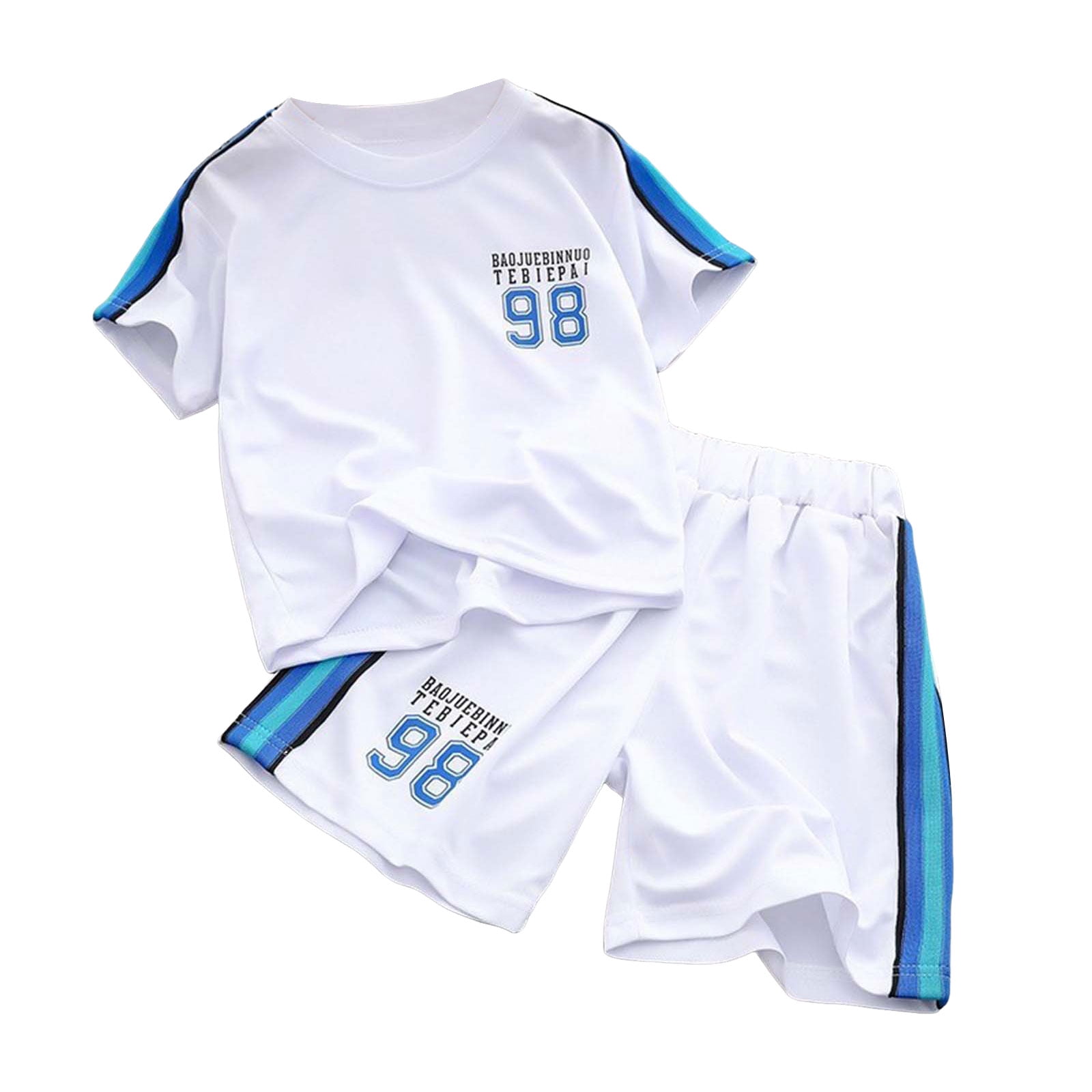 Boys Summer “Zest Mr” 2-Piece T-Shirt & Denim Shorts Set – Grey & Black main image 1