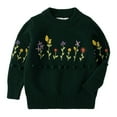 thumbnail image 1 of Boys and girls sweater children's sweater baby cotton thread pullover sweater with embroidered small flower, 1 of 5