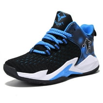 Boys' basketball shoes sports running shoes children's non-slip sports shoes Black Blue