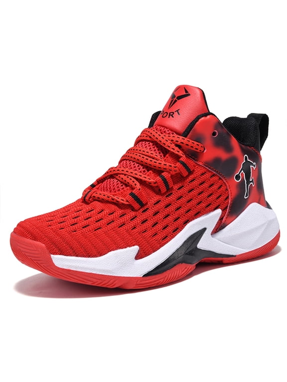 Boys' basketball shoes sports running shoes children's non-slip sports shoes Red