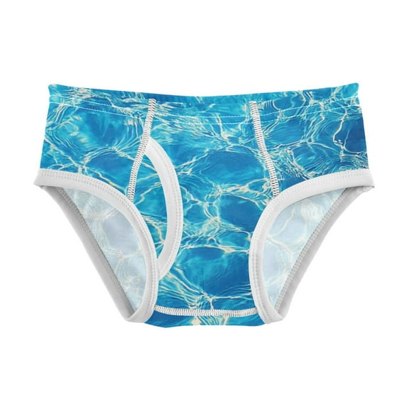 Boys cotton triangle briefs, safety standard, comfortable and breathable, children's underwear. Clear Blue Water Ripples