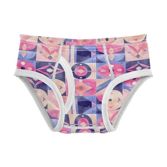 Boys cotton triangle briefs safety standard comfortable and breathable children's underwear Colorful Checkered Pattern